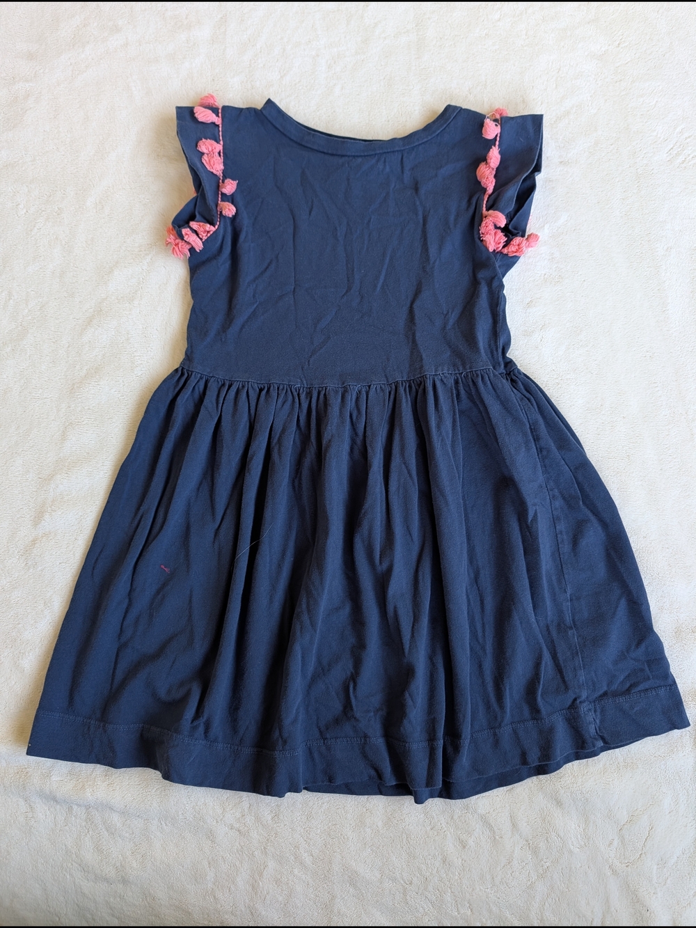 Anthem of the Ants Navy Dress with Pink Tassel Sleeves